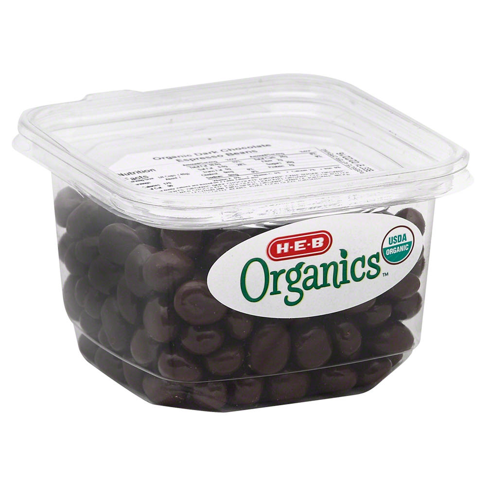 H-E-B Organics Dark Chocolate Espresso Beans, 10.4 oz