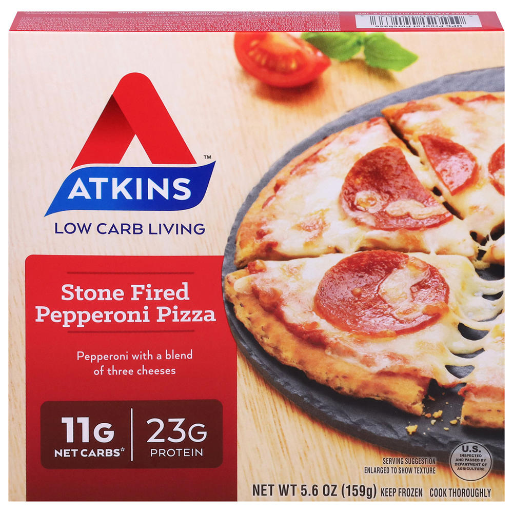 Atkins Low Carb Living Stone-Fired Frozen Pizza - Pepperoni, 5.6 oz