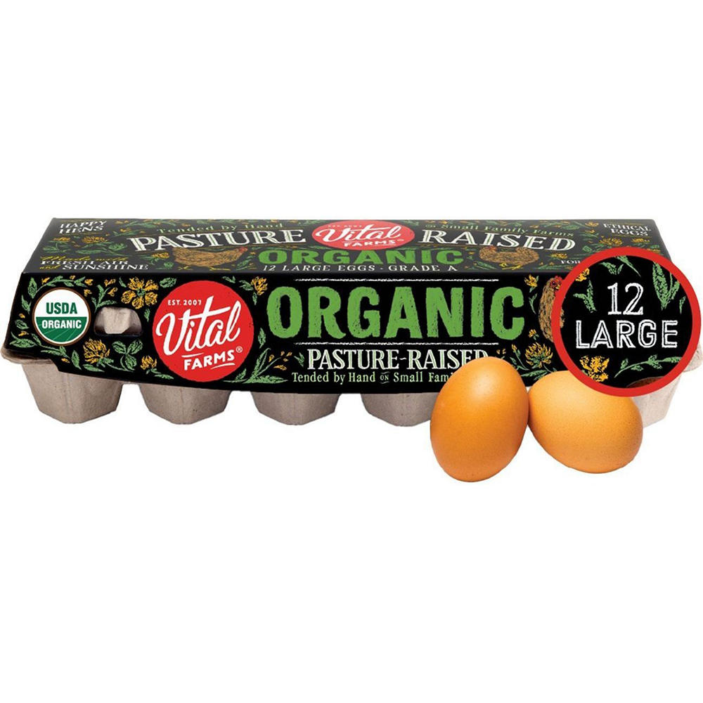 Vital Farms Organic Pasture Raised Large Brown Eggs, 12 ct