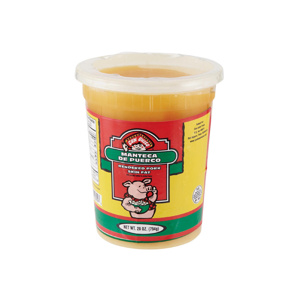 Con Gusto Rendered Pork Skin Fat Lard, 28 oz