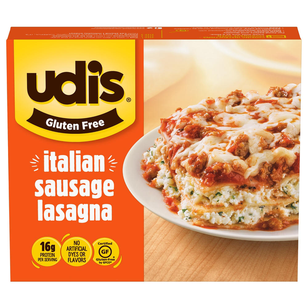 Udi's Gluten Free Italian Sausage Lasagna Frozen Meal, 8 oz