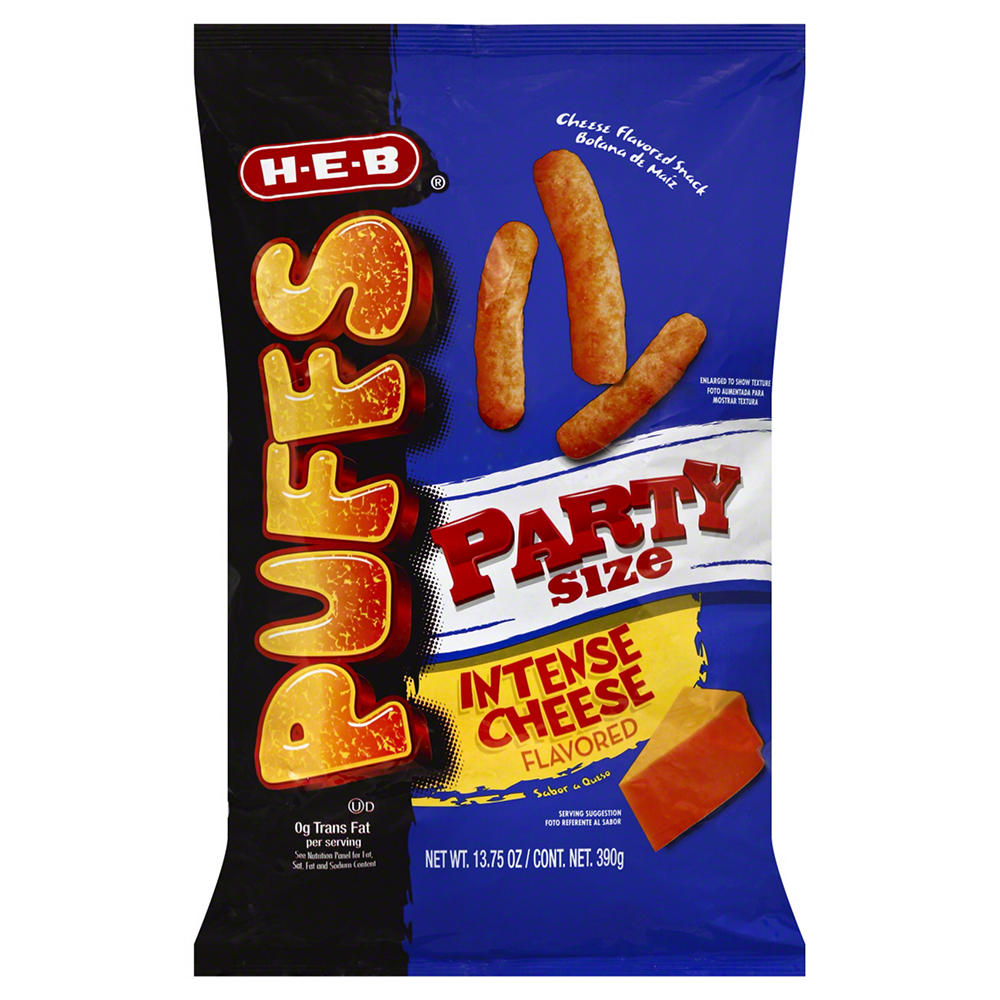H-E-B Intense Cheese-Flavored Cheese Puffs - Party Size, 13.75 oz
