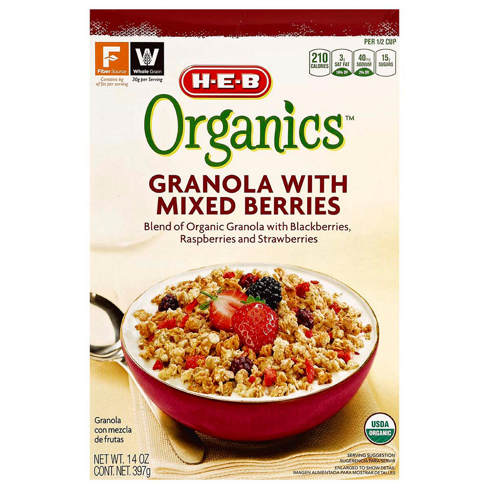 H-E-B Organics Granola with Mixed Berries, 14 oz