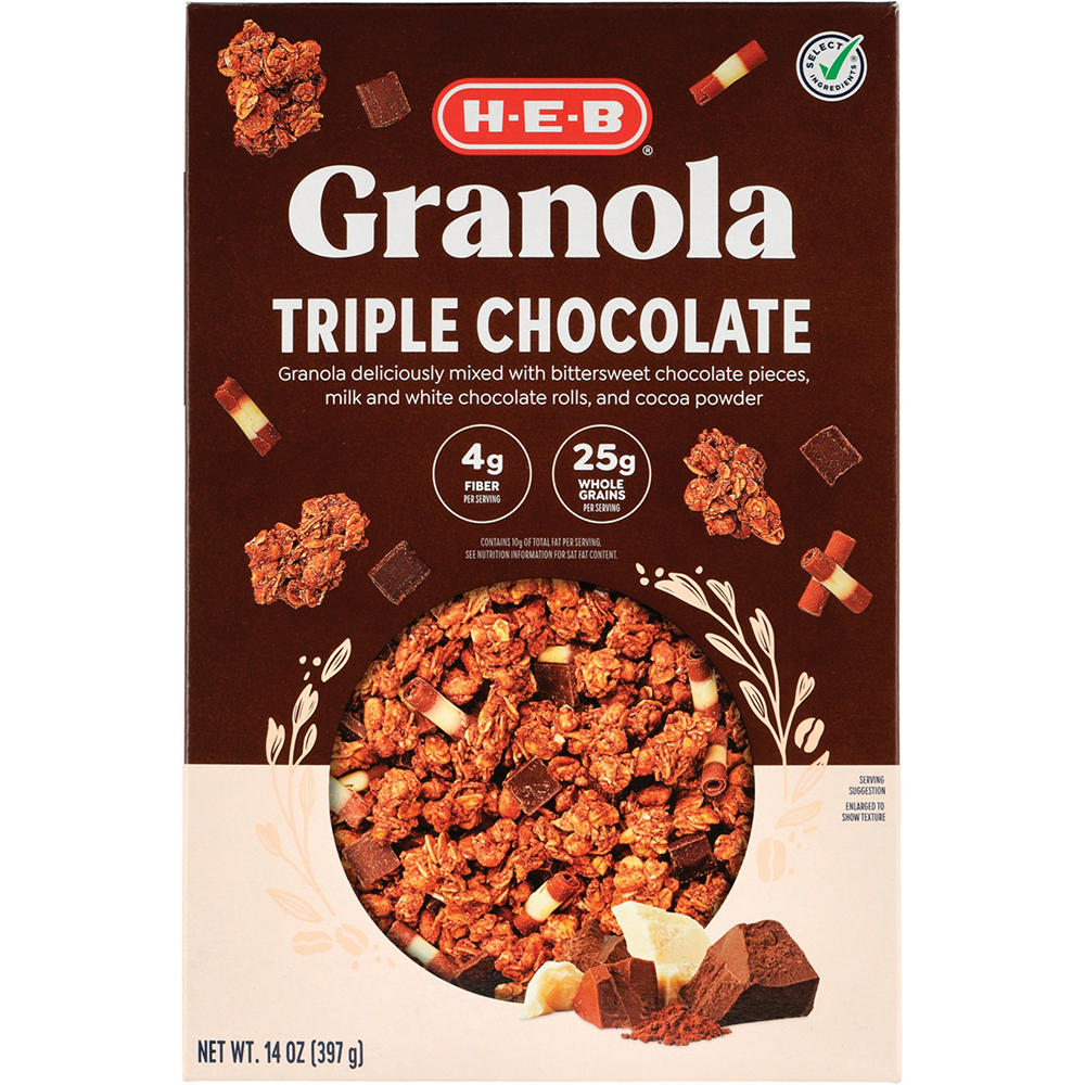 H-E-B Triple Chocolate Granola, 14 oz