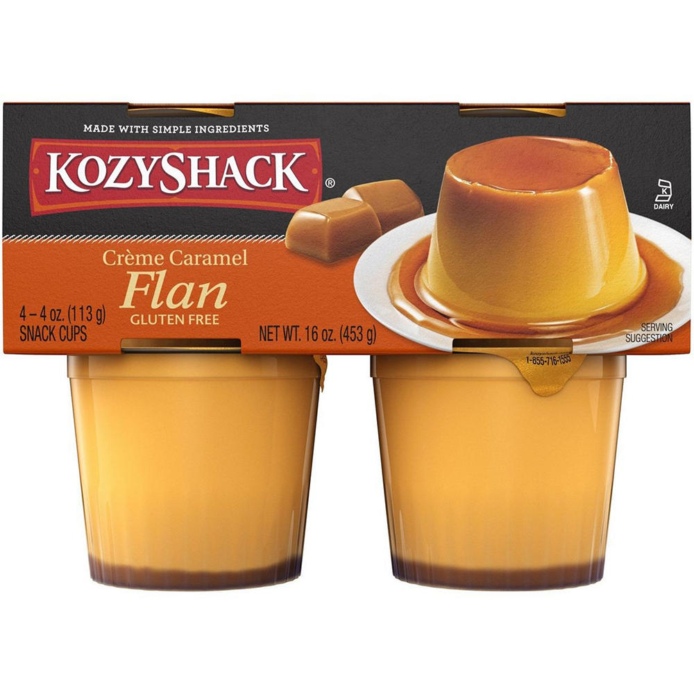 Kozy Shack Gluten Free Creme Caramel Flan Snack Cups, 4 ct