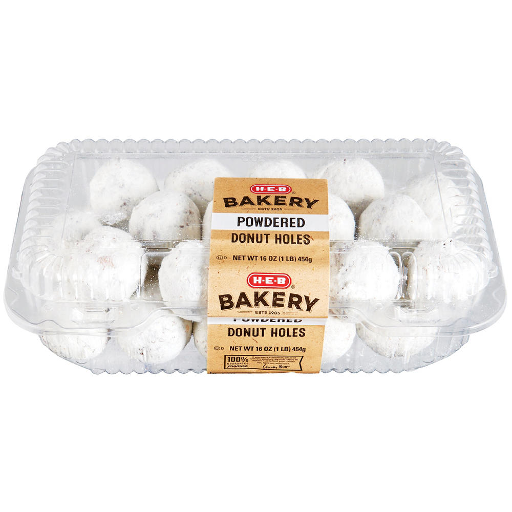 H-E-B Bakery Powdered Sugar Donut Holes, 16 oz