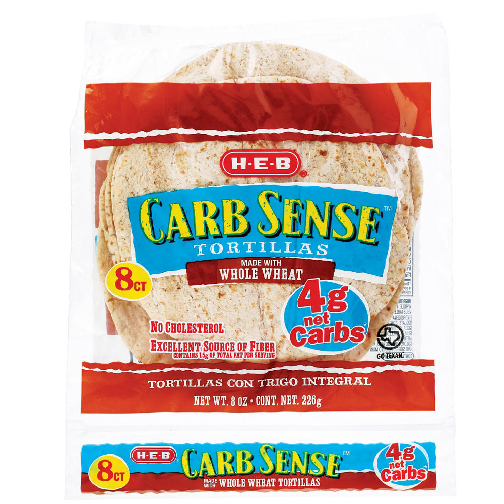 H-E-B Carb Sense Whole Wheat Tortillas, 8 ct