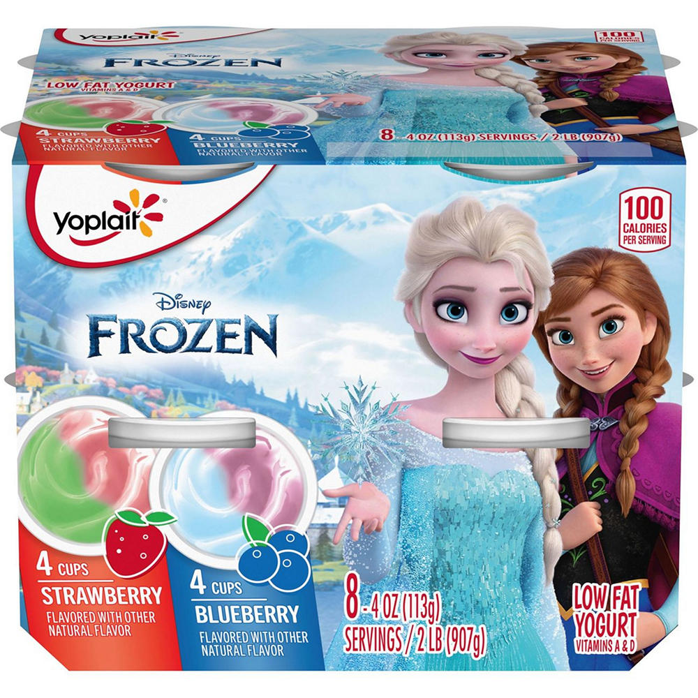 Yoplait Low-Fat Disney Strawberry & Blueberry Yogurt , 8 ct