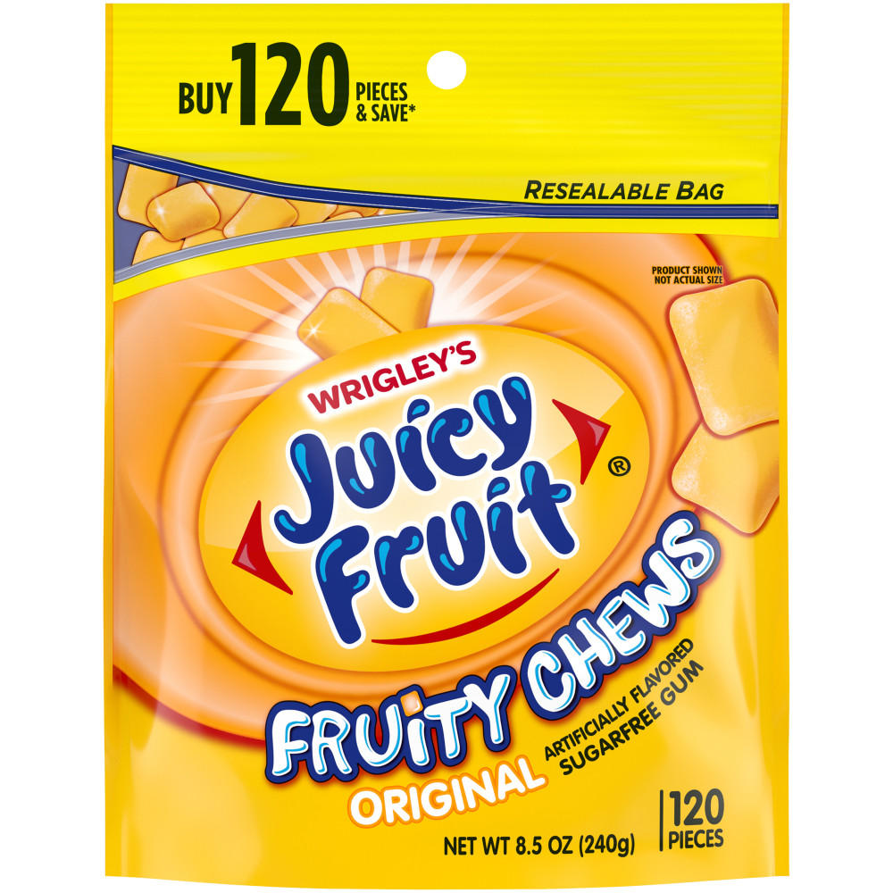 Juicy Fruit Original Chewing Gum Pack, 120 pc