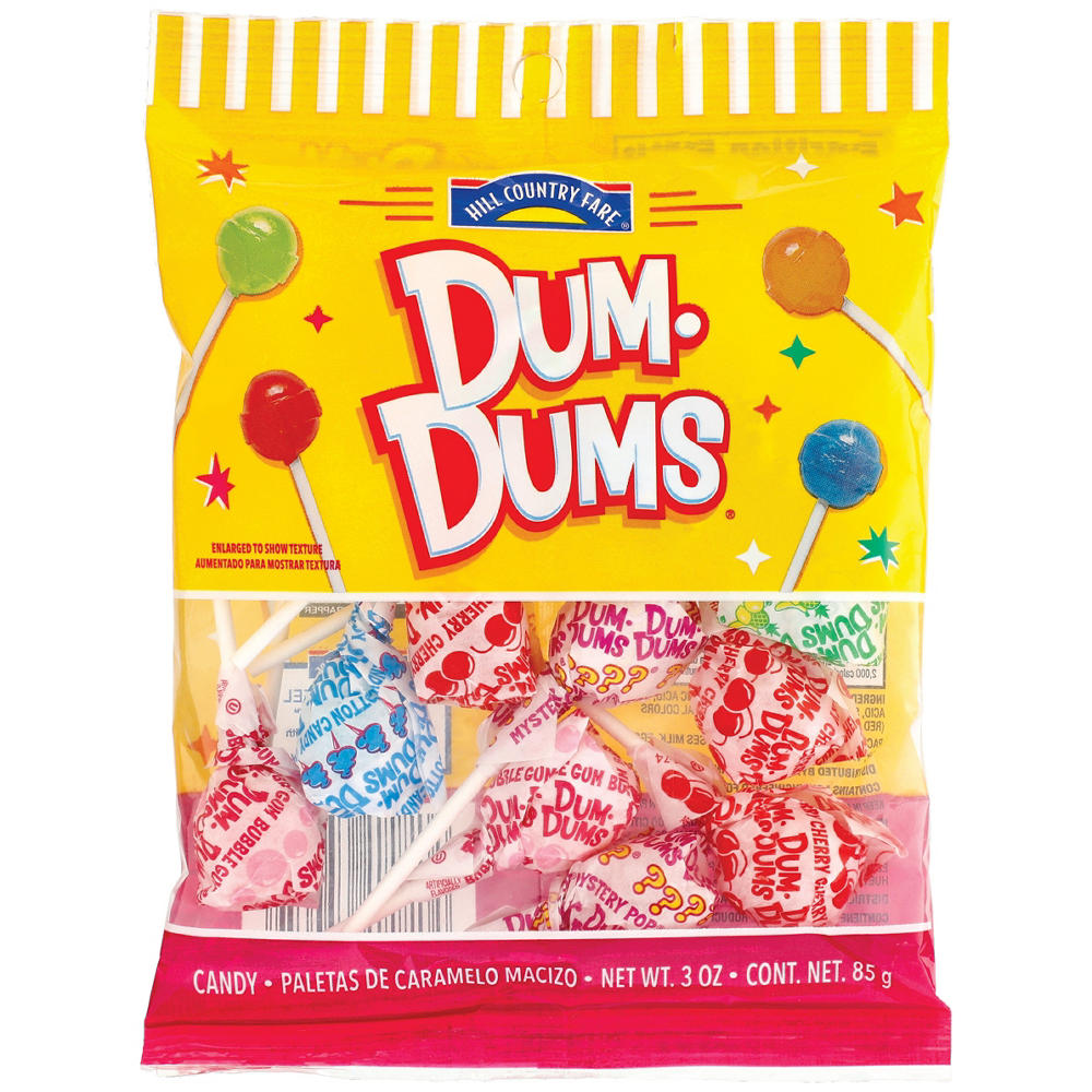 Hill Country Fare Dum Dums Assorted Lollipops, 3 oz