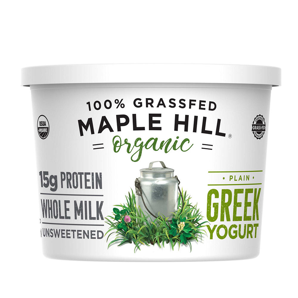 Maple Hill Creamery Organic Whole Milk Greek Yogurt - Plain, 16 oz