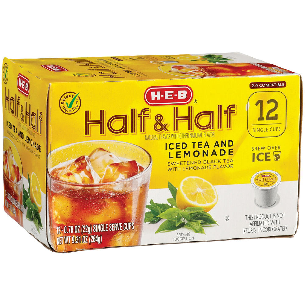 H-E-B Half & Half Iced Tea & Lemonade Single Serve Cups, 12 ct