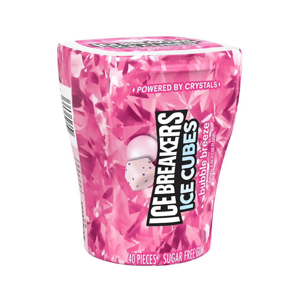 Ice Breakers Ice Cubes Bubble Breeze Sugar Free Chewing Gum, 40 pc