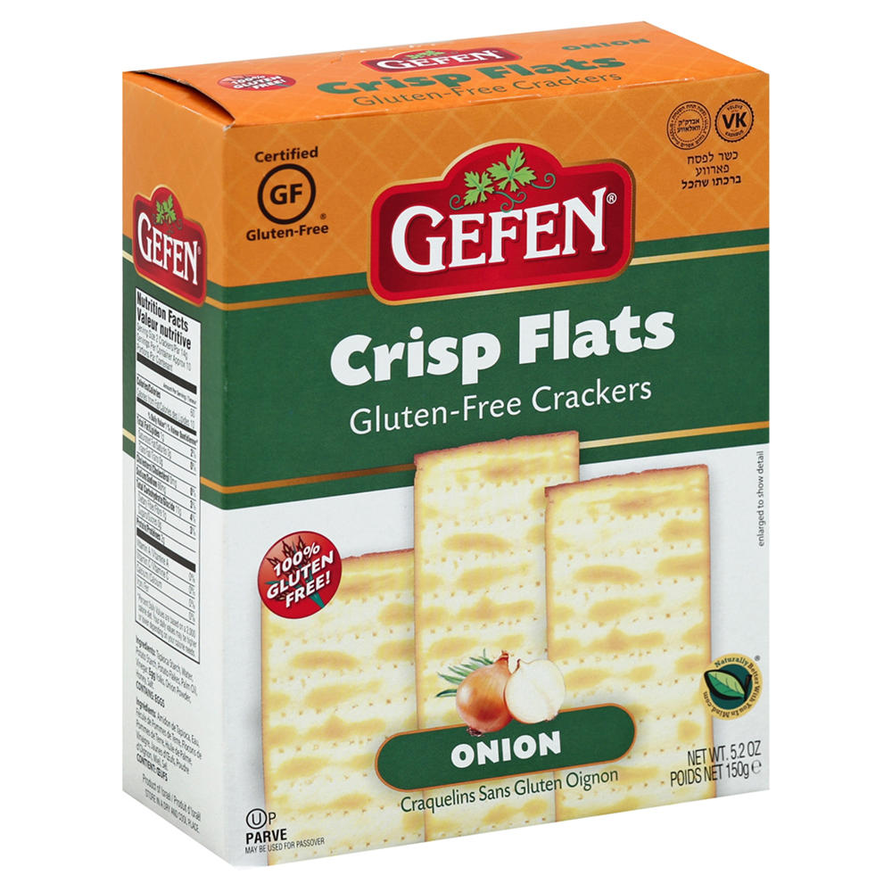 Gefen Gluten Free Onion Crisp Flats Crackers, 5.2 oz