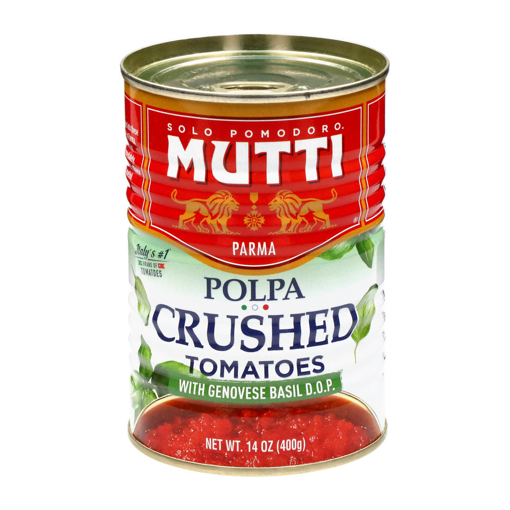 Mutti Crushed Tomatoes with Basil, 14 oz