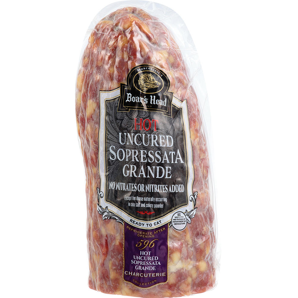 Boar's Head Hot Uncured Sopressata Grande, Custom Sliced, lb