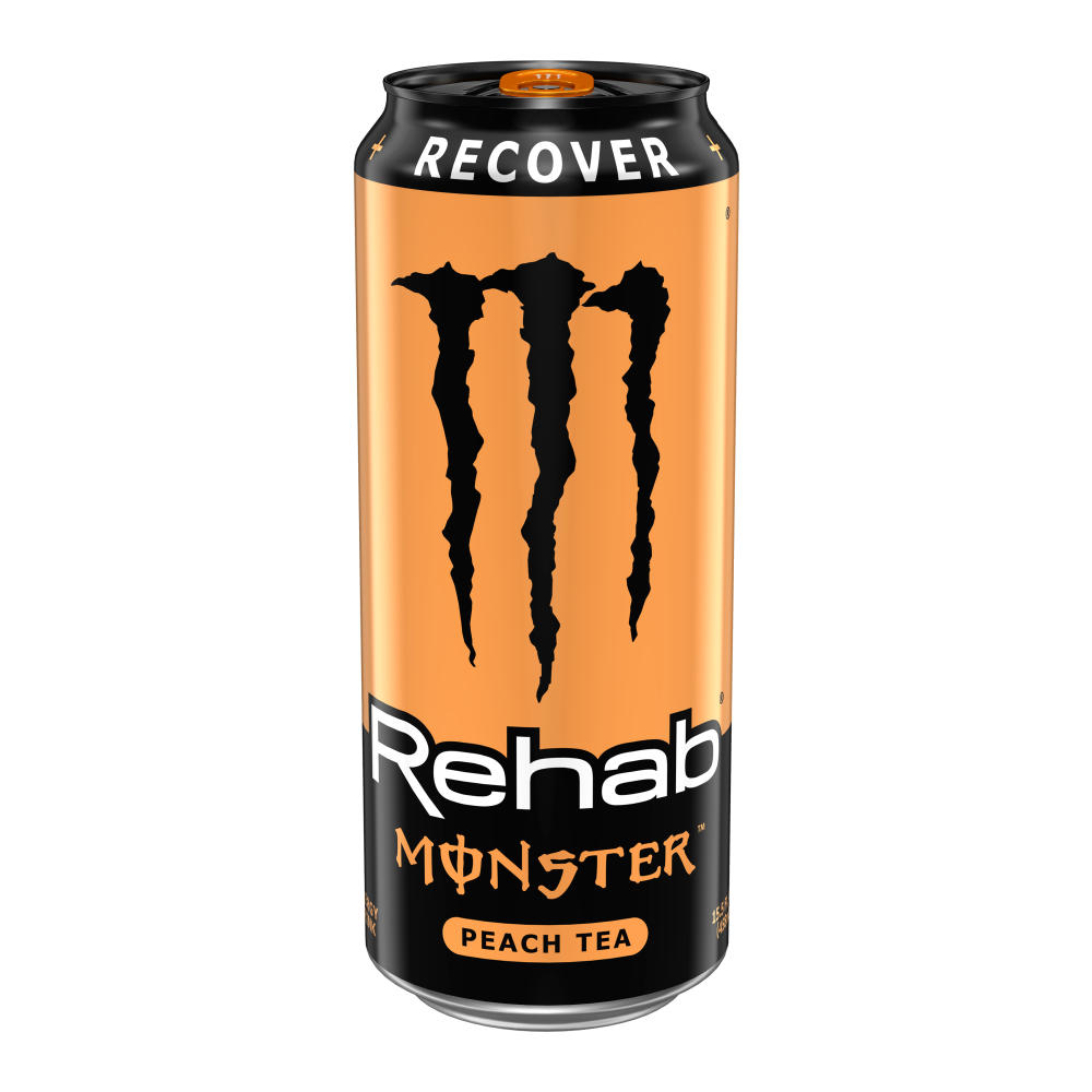 Monster Energy Monster Rehab Peach Tea, Tea + Energy 15.5 oz., 16 oz