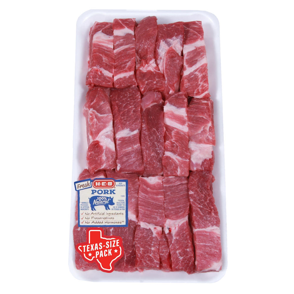 H-E-B Boneless Country-Style Boston Butt Pork Ribs - Texas-Size Pack, Avg. 4.07 lbs
