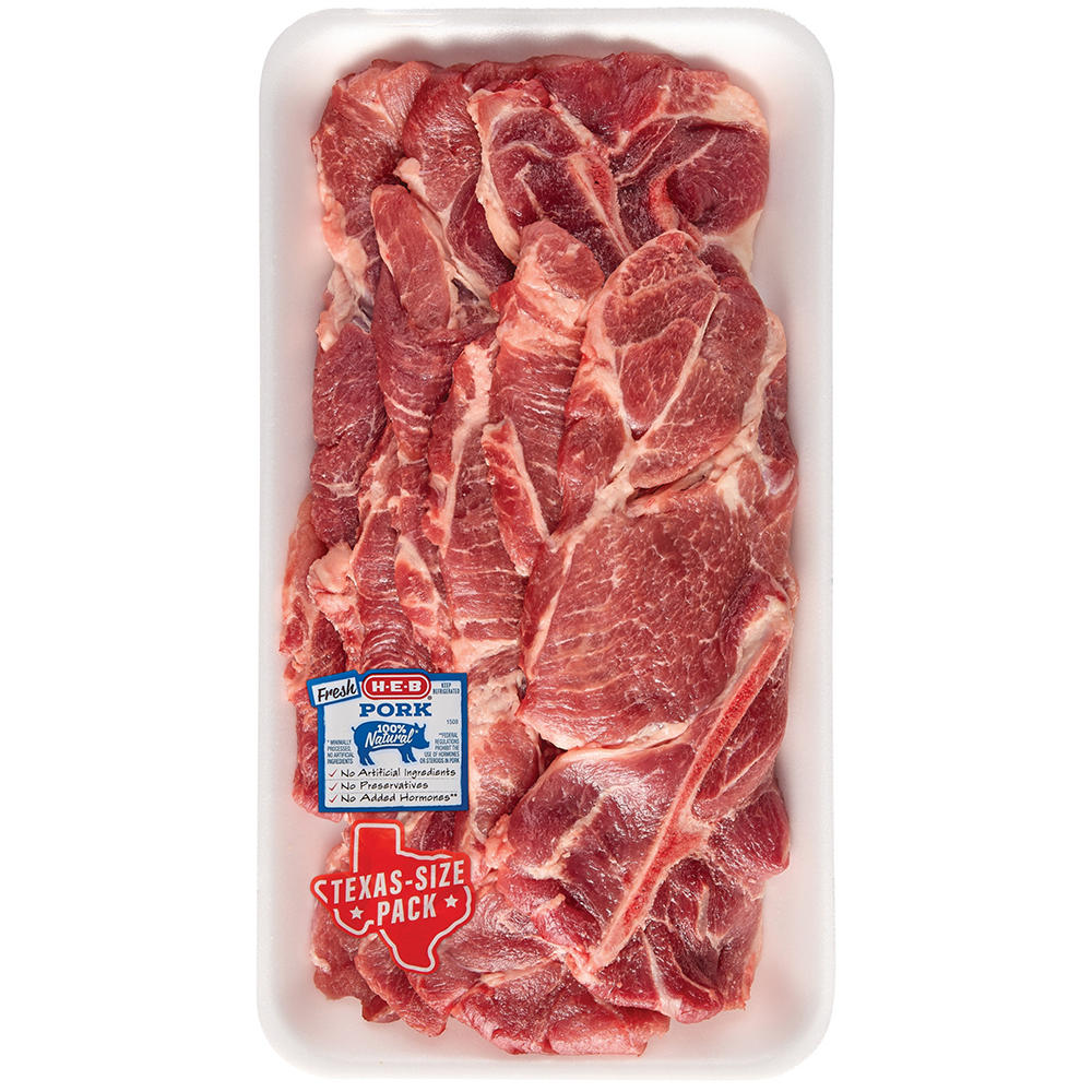 H-E-B Bone-in Pork Butt Steaks - Texas-Size Pack, Avg. 4.0 lbs