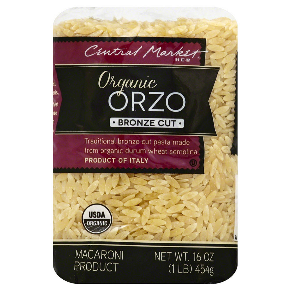 Central Market Organic Bronze Cut Orzo Pasta, 16 oz
