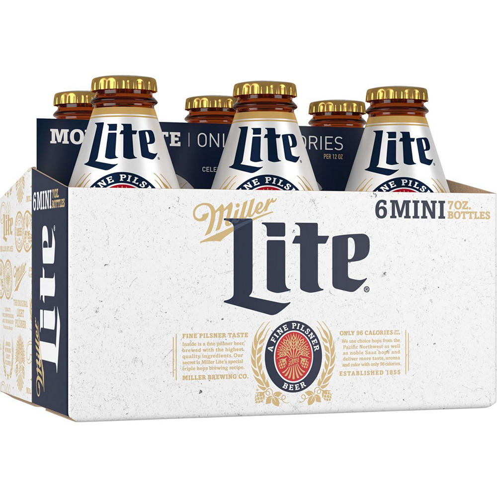 Miller Lite 6 pk Bottles, 7 oz