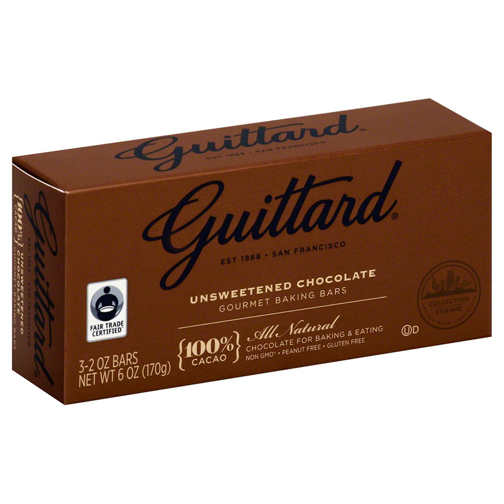 Guittard 100% Cacao Unsweetened Chocolate Baking Bars, 6 oz