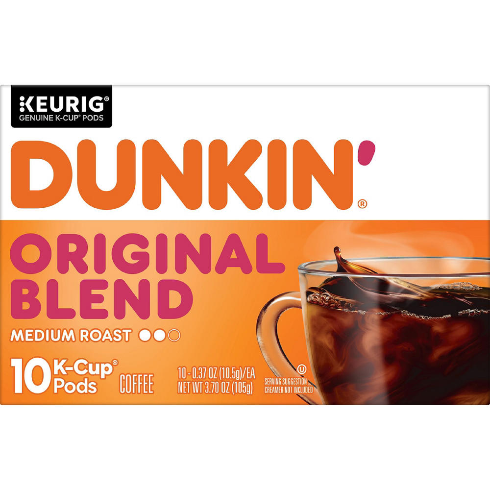 Dunkin' Original Blend Medium Roast Single Serve Coffee K Cups, 10 ct