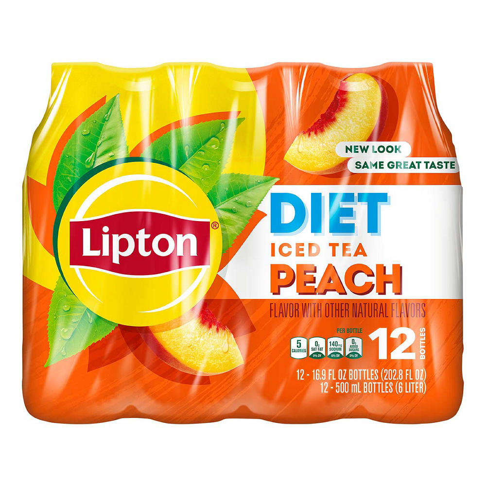 Lipton Diet Iced Tea Peach 12 pk Bottles, 16.9 oz