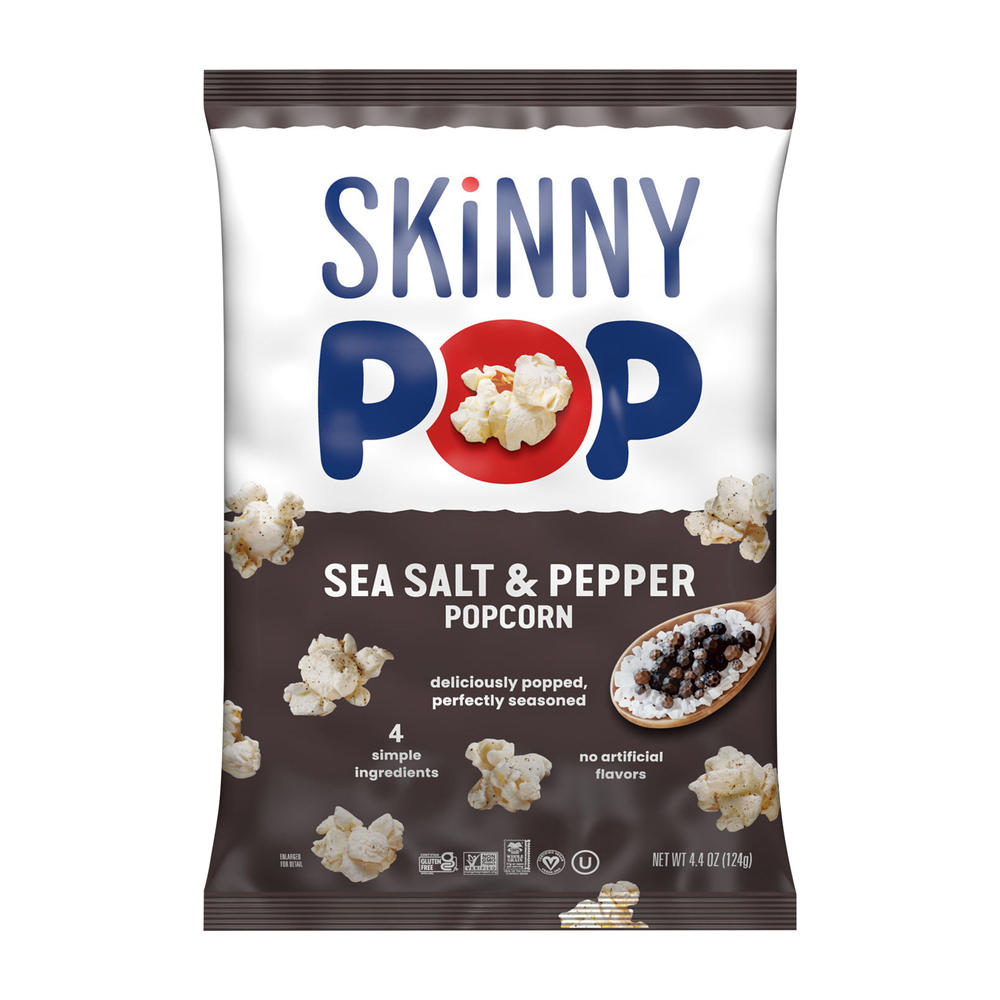 SKINNYPOP Sea Salt & Pepper Popped Popcorn, 4.4 oz