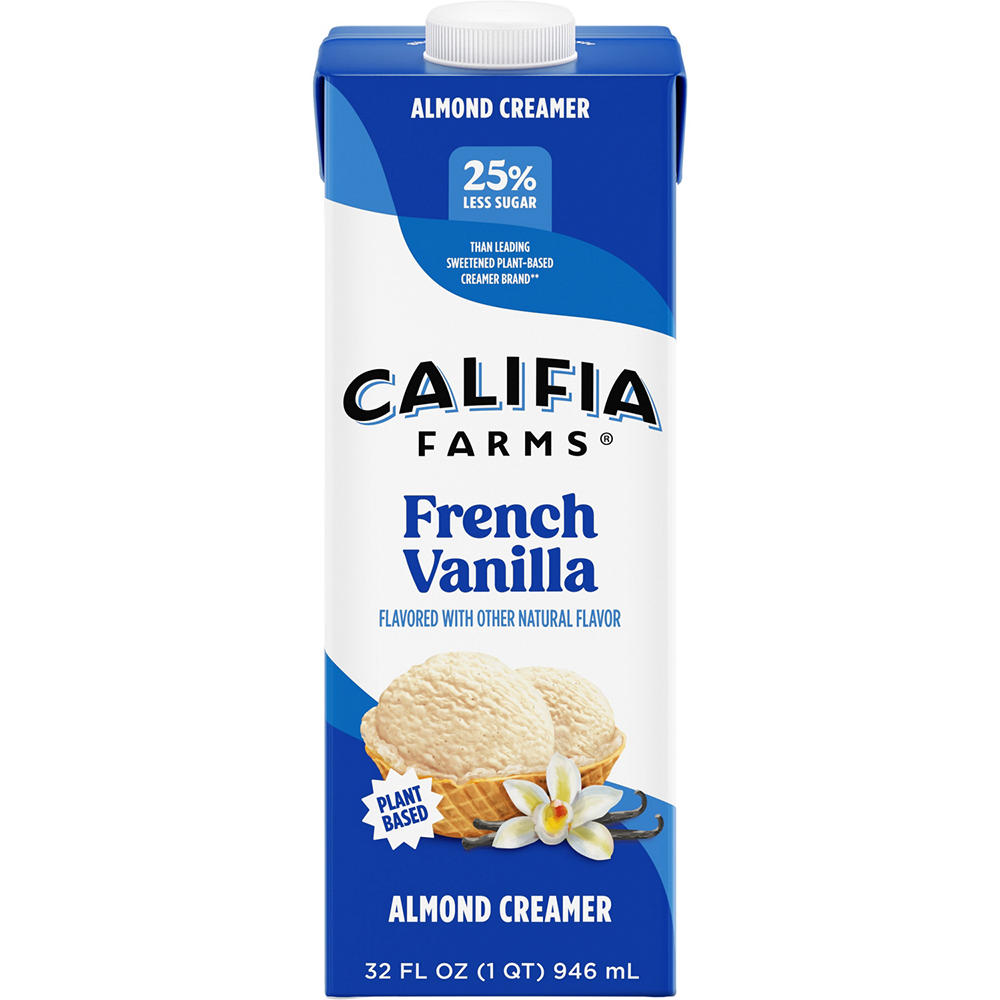 Califia Farms Dairy Free French Vanilla Almond Milk Coffee Creamer, 25.4 oz