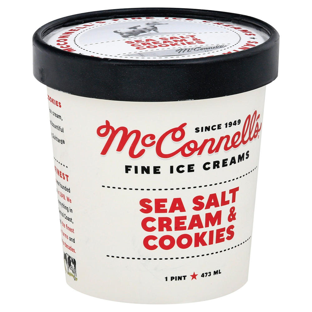 McConnell's Sea Salt Cream & Cookies Ice Cream, 1 pt