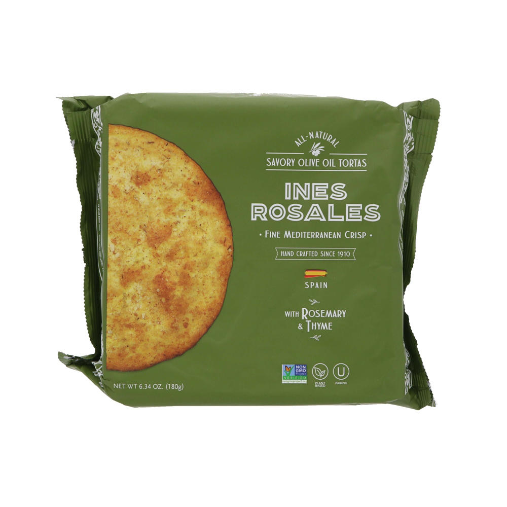 Ines Rosales Rosemary Thyme Savory Olive Oil Tortas Fine Mediterranean Crisp, 6.3 oz