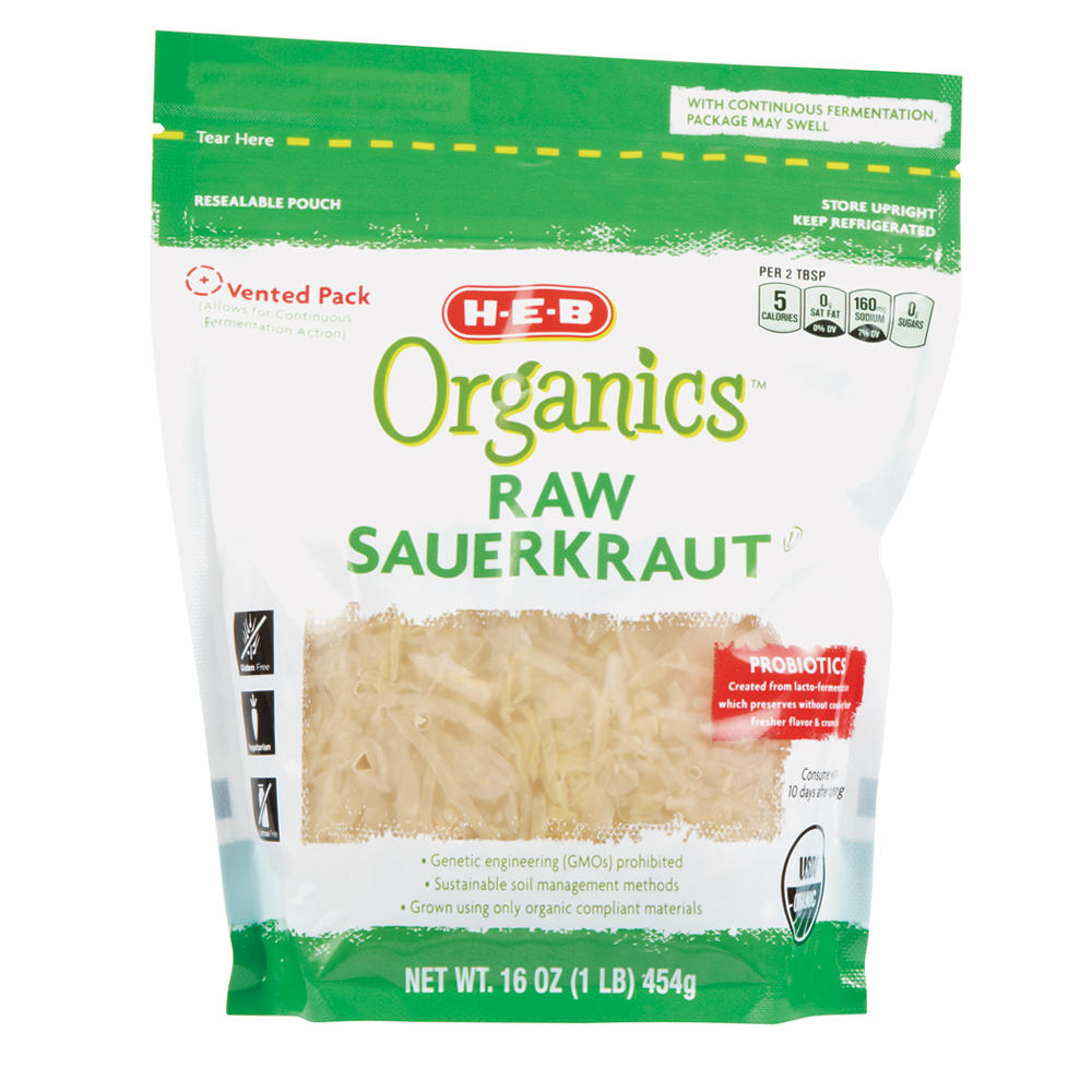 H-E-B Organics Raw Sauerkraut, 16 oz