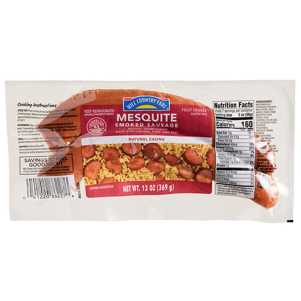 Hill Country Fare Mesquite Smoked Sausage Links, 13 oz