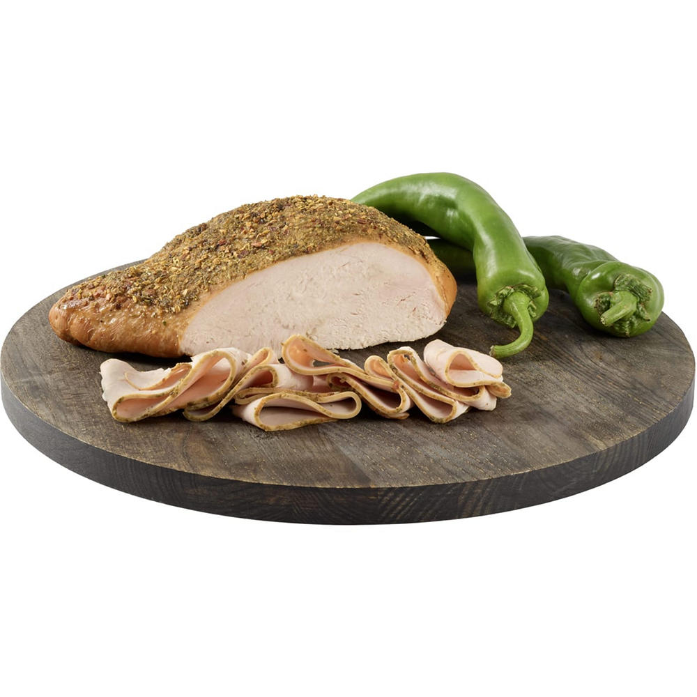 H-E-B Natural In-House Roasted Hatch Chile-Seasoned Turkey Breast, Custom Sliced, lb