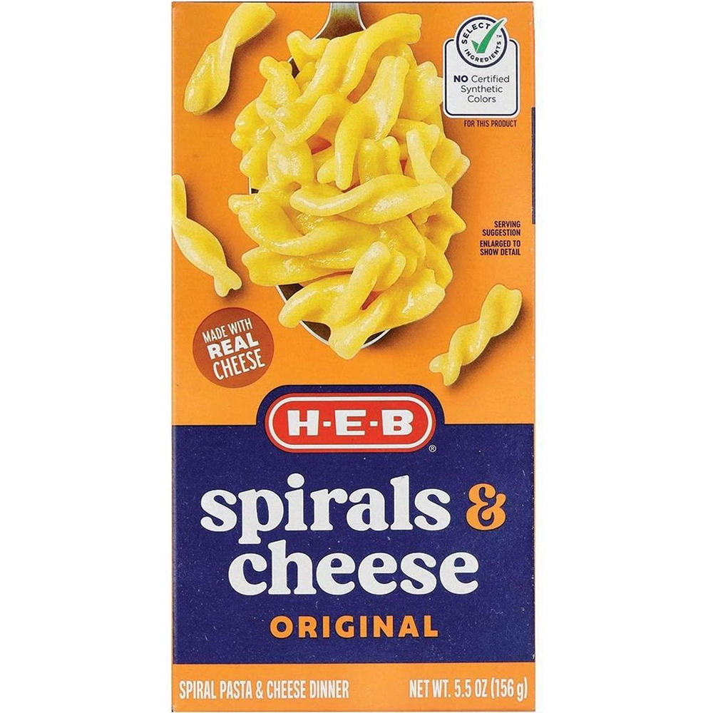 H-E-B Macaroni And Cheese Spirals, 5.5 oz