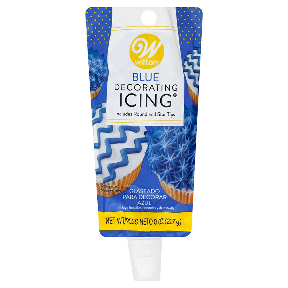 Wilton Blue Decorating Icing Tube with Round & Star Tips, 8 oz