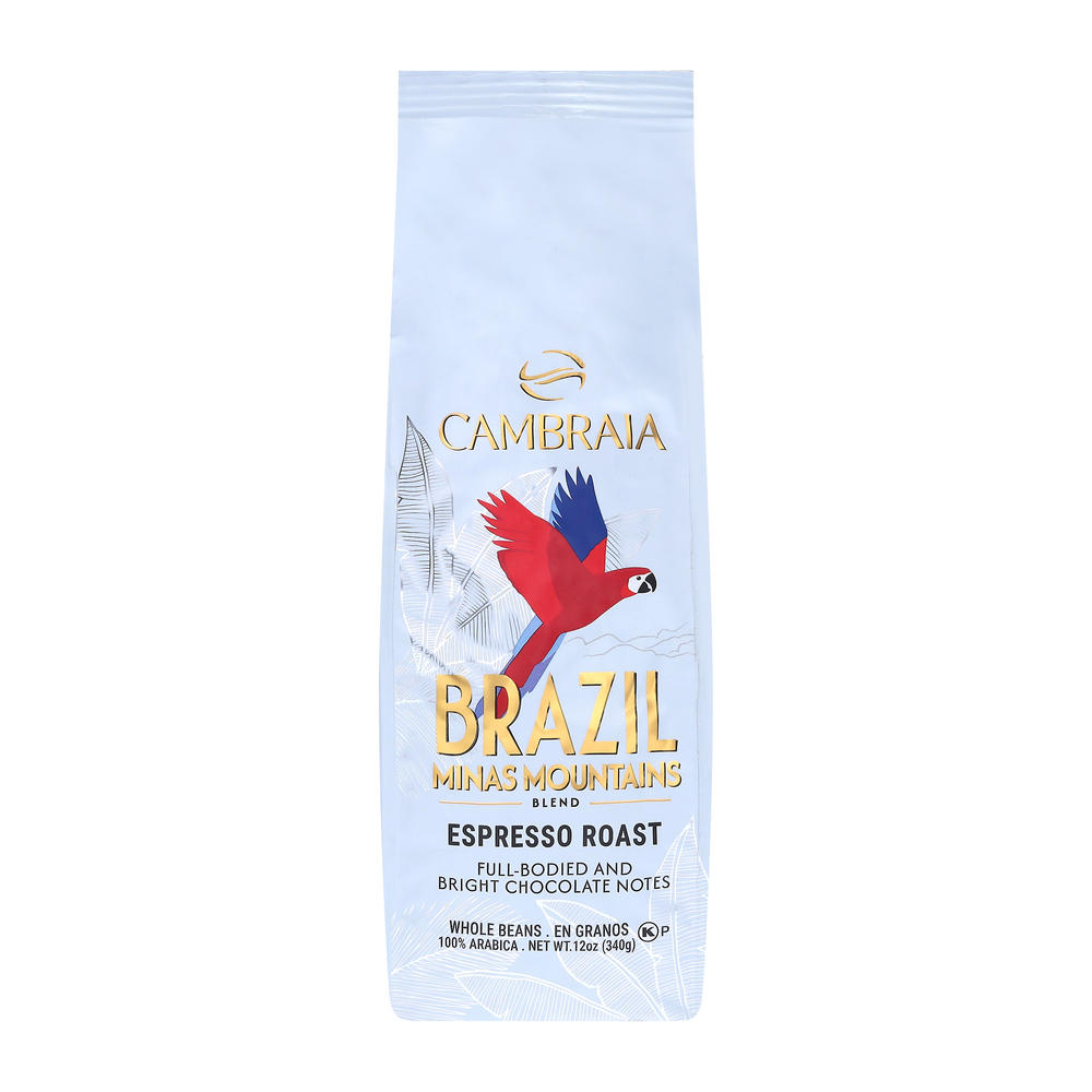 Cambraia Brazil Minas Mountain Blend Espresso Roast Whole Bean Coffee, 12 oz