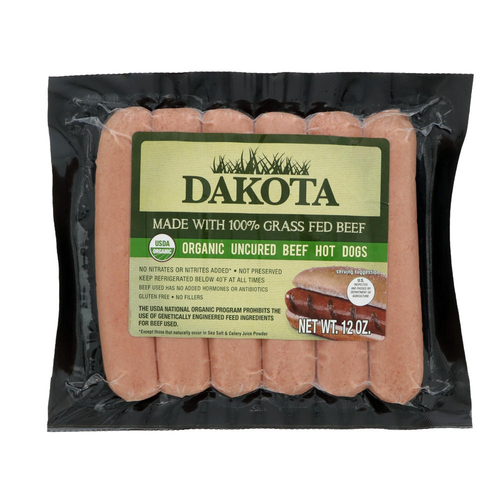 Dakota Organic Beef Hot Dogs, 6 ct