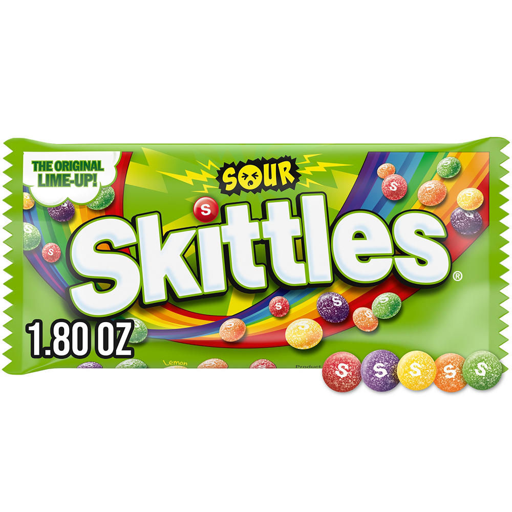 Skittles Sour Chewy Fruit Candy - Full Size, 1.8 oz