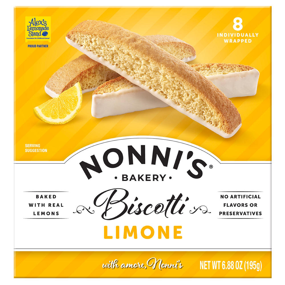 Nonni's Limone Biscotti Cookies, 6.88 OZ