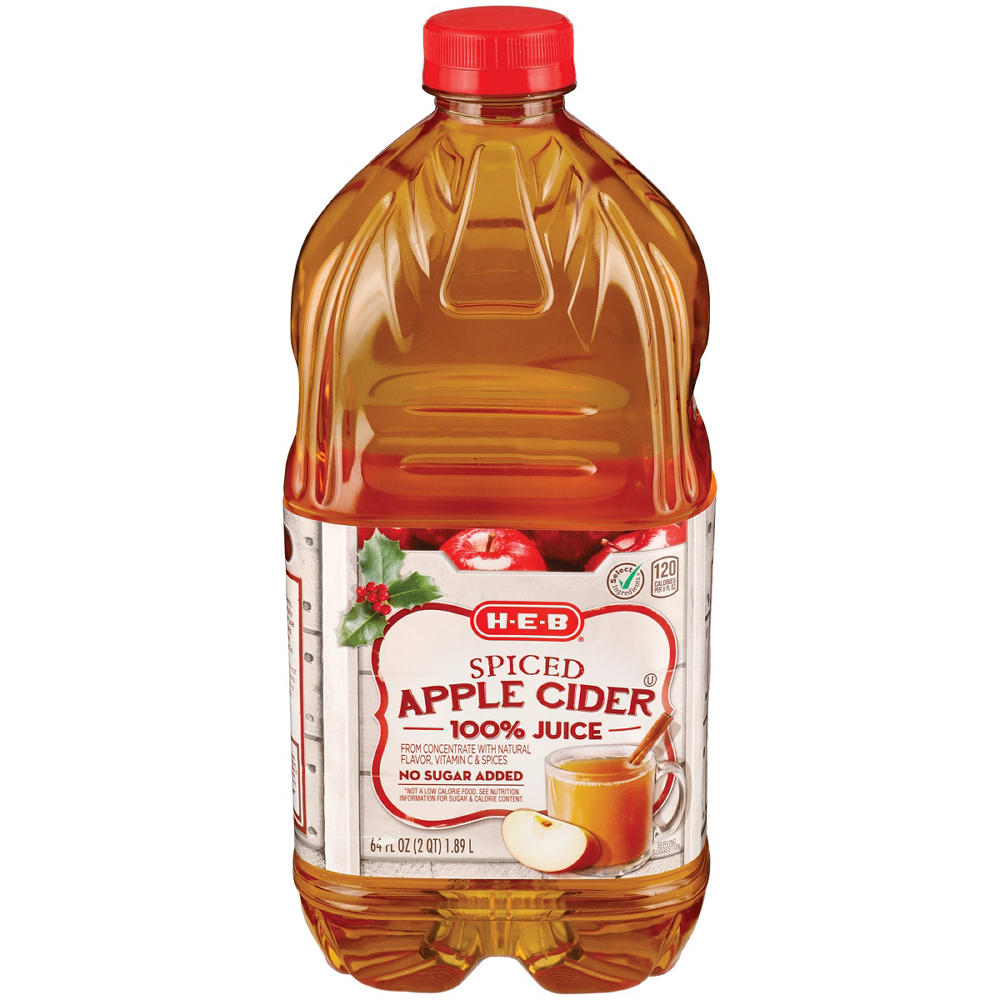 H-E-B 100% Juice Spiced Apple Cider, 64 oz