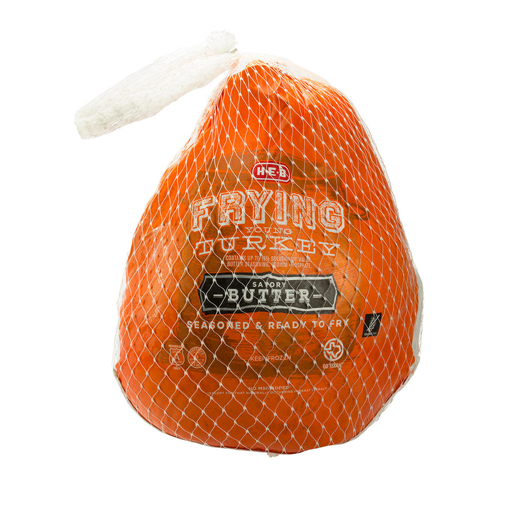 H-E-B Frozen Frying Whole Young Turkey - Savory Butter, Avg. 13.25 lbs