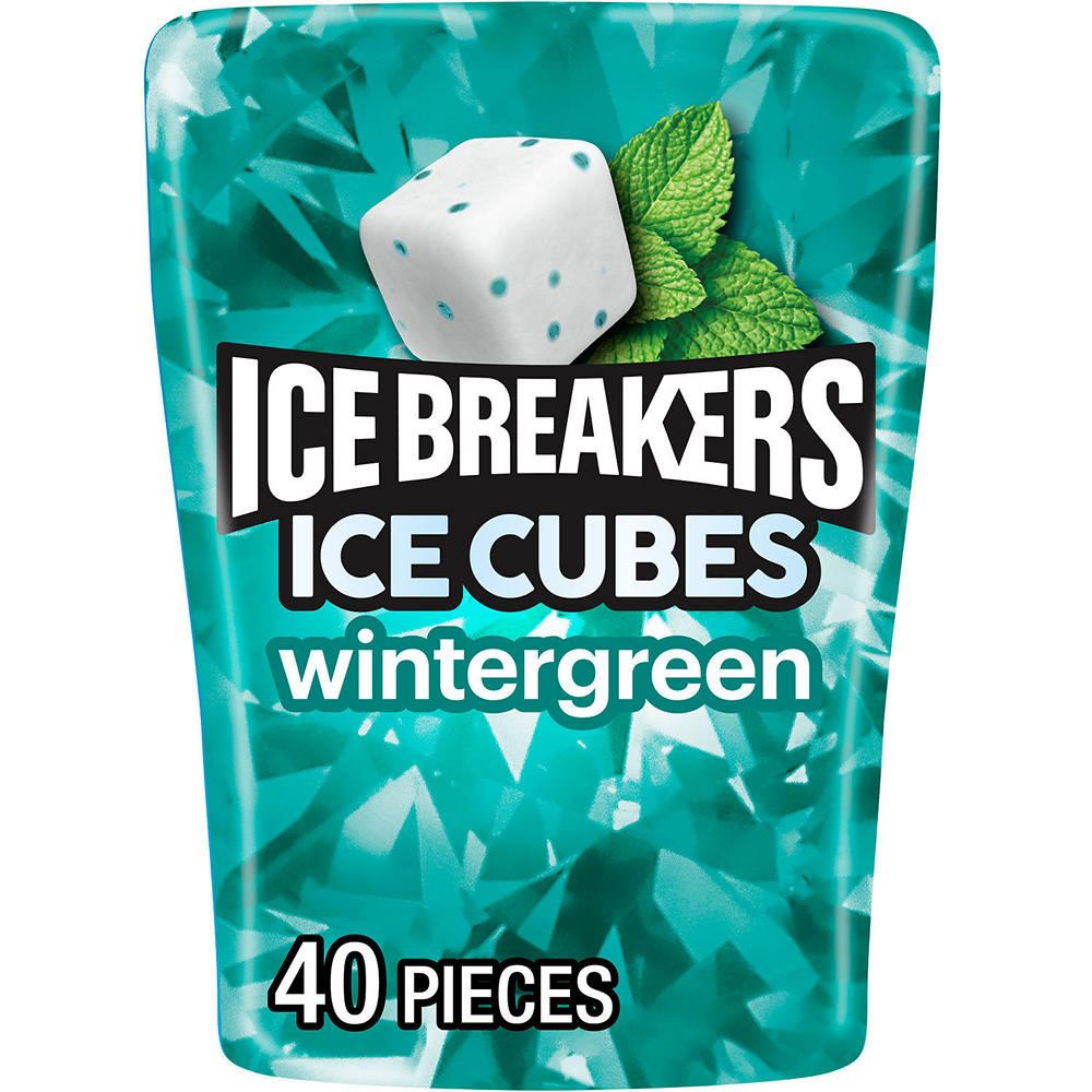 Ice Breakers Ice Cubes Wintergreen Sugar Free Chewing Gum, 40 pc