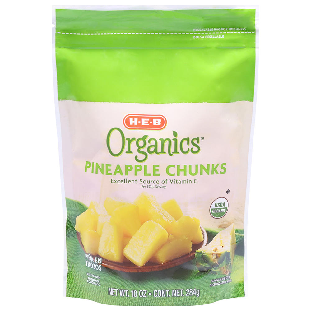 H-E-B Organics Pineapple Chunks, 10 oz