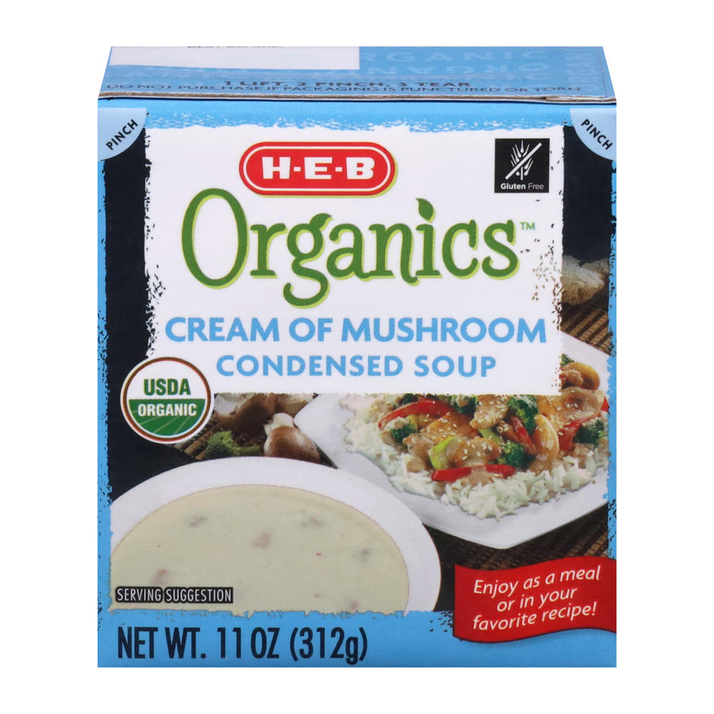 H-E-B Organics Cream of Mushroom Condensed Soup, 11 oz