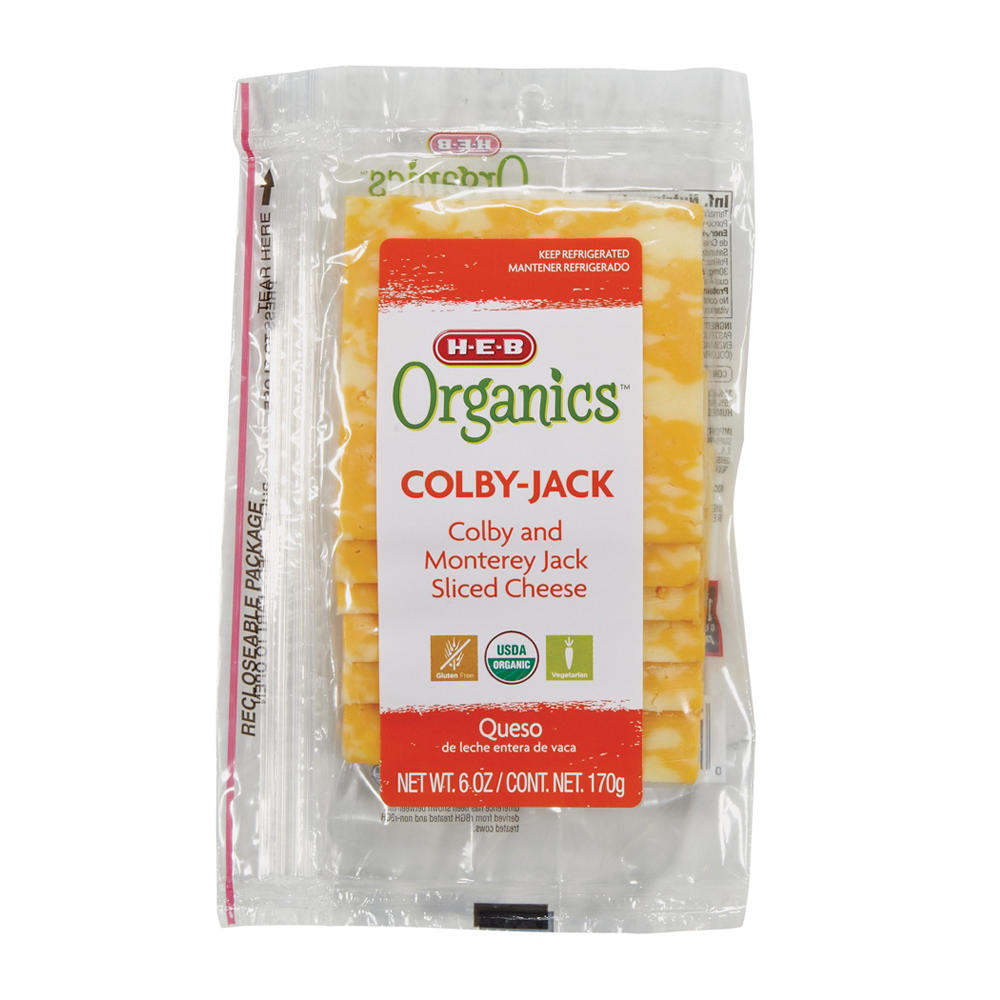 H-E-B Organics Colby Jack Sliced Cheese, 6 oz