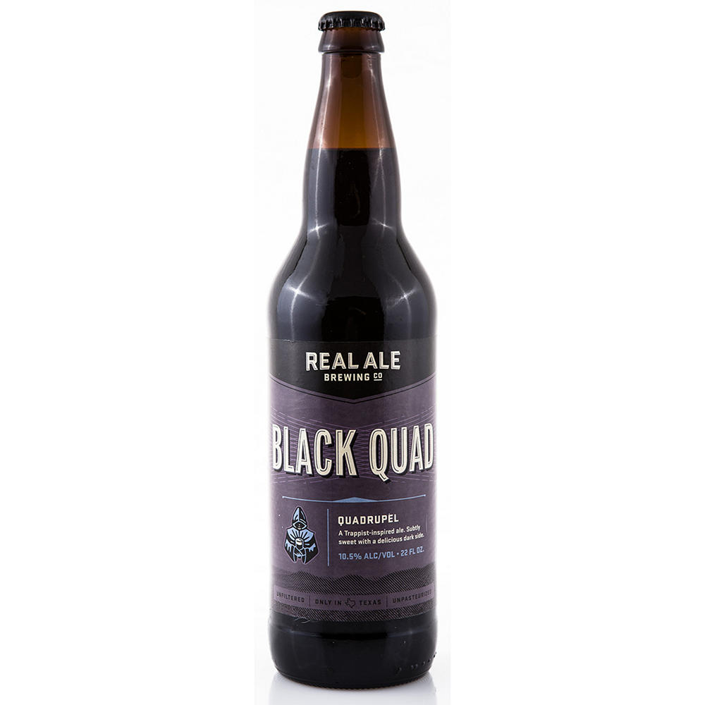 Real Ale Black Quad Quadrupel Craft Beer Bottle, 22 oz