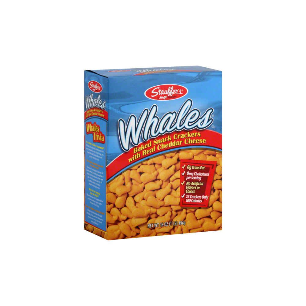 Stauffer's Whales Cheddar Cheese Baked Snack Crackers, 16 oz
