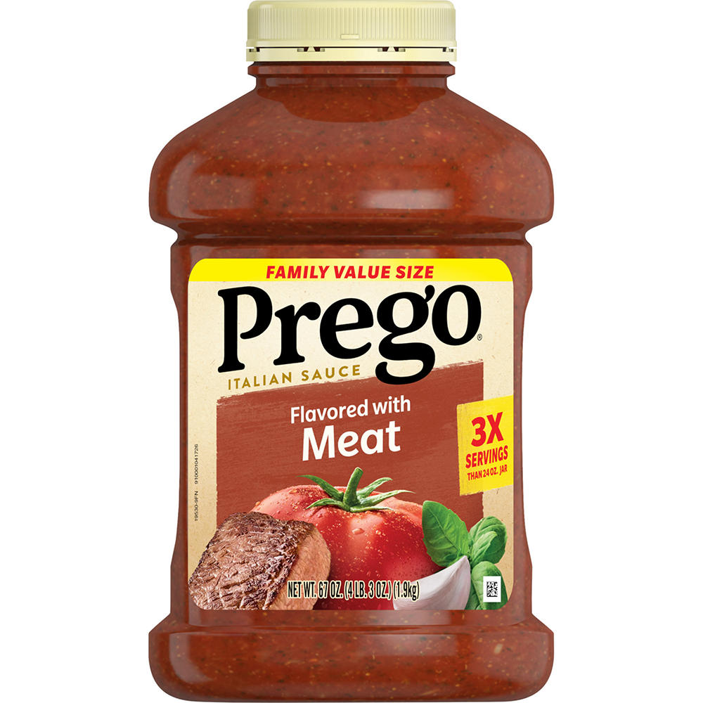 Prego Flavored With Meat Pasta Sauce, 67 oz